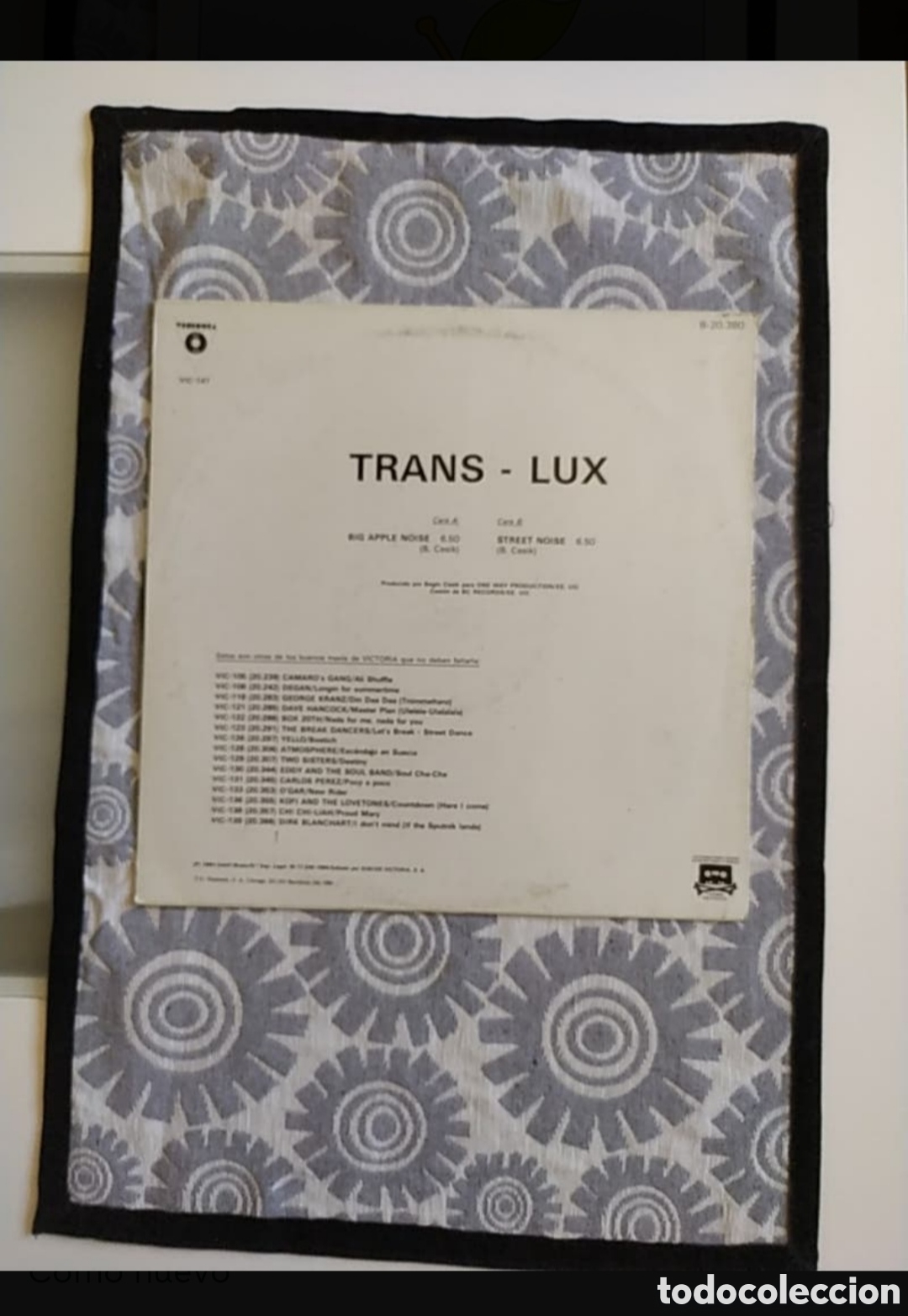 Discos de vinilo: Maxi single Trans - Lux. Big Apple Noise - Foto 2
