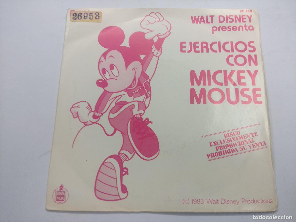 Discos de vinilo: EJERCICIOS CON MICKEY MOUSE/SINGLE PROMOCIONAL WALT DISNEY. - Foto 1