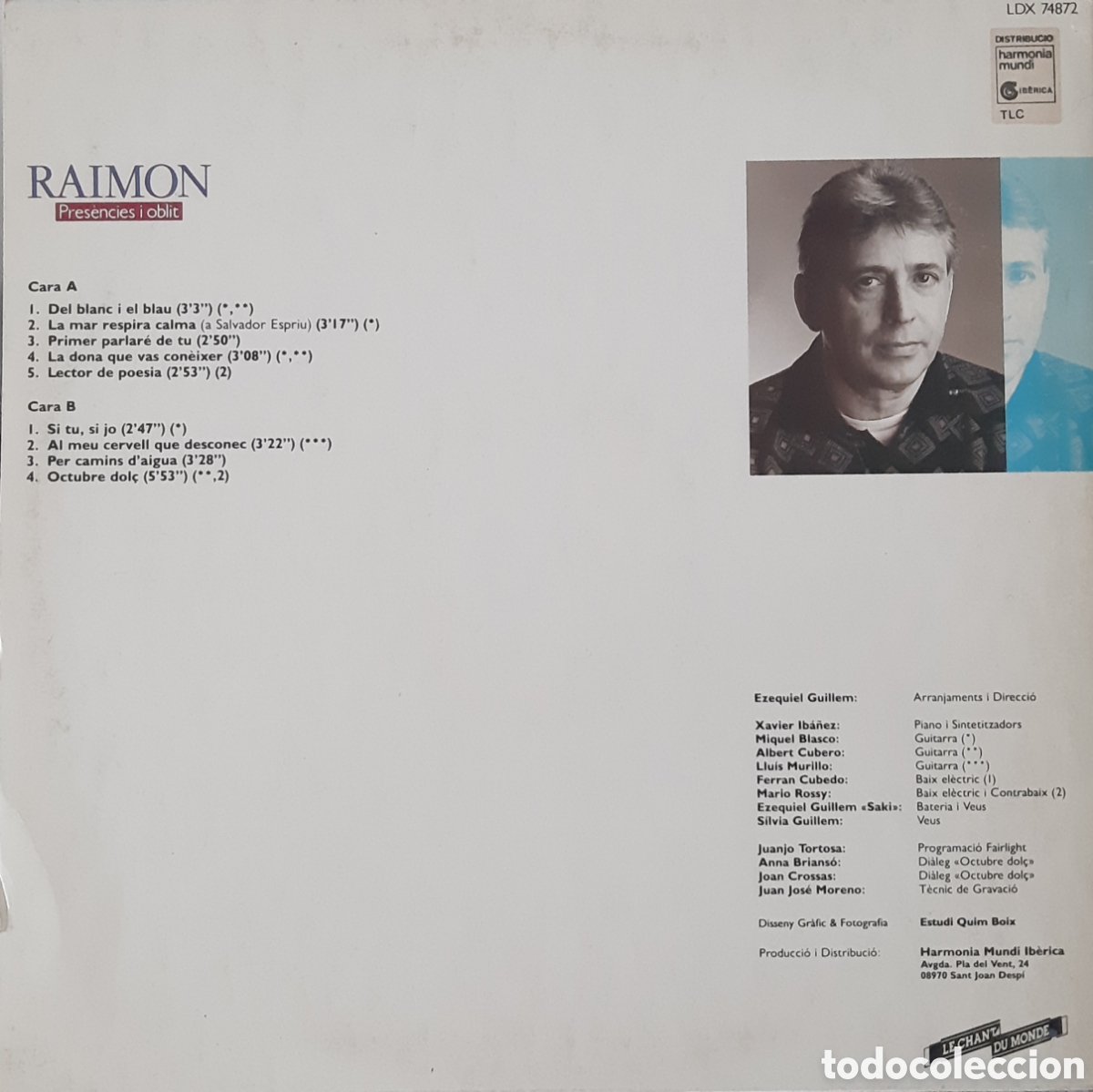 Discos de vinilo: Raimon. LP. Pres&egrave;ncies i oblit - Foto 2