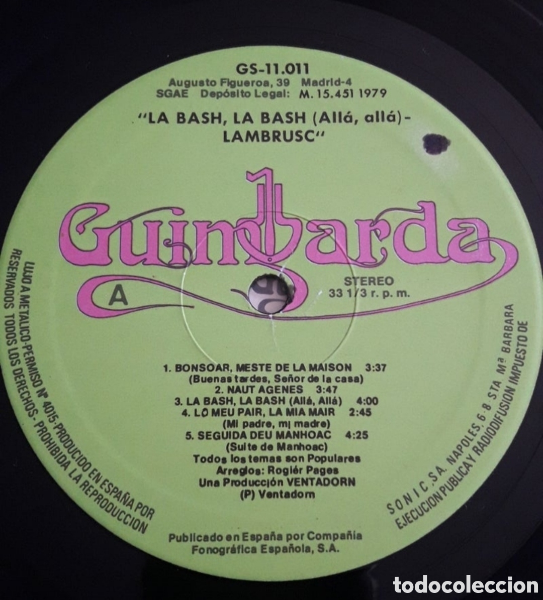 Discos de vinilo: Lp Lambrusc. La.Bash, La.Bash Alla, Alla - Foto 3