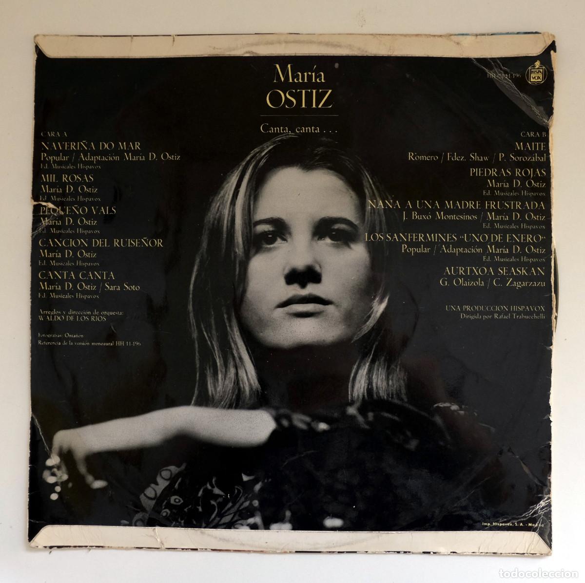 Discos de vinilo: Mar&iacute;a Ostiz. Canta canta...Vinilo - Foto 2