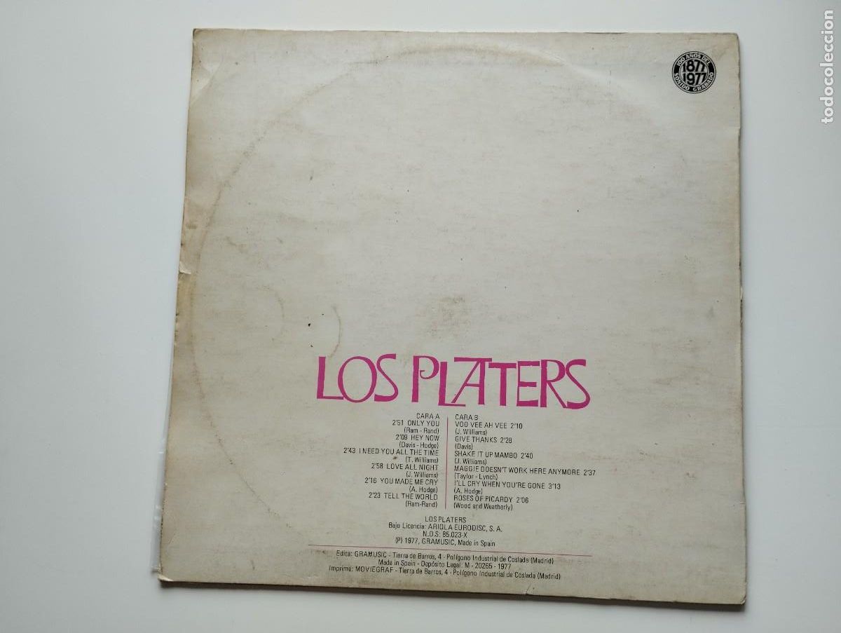 Discos de vinilo: Los Platers &ndash; Los Platers. PEDIDO M&Iacute;NIMO 5 &euro; - Foto 2