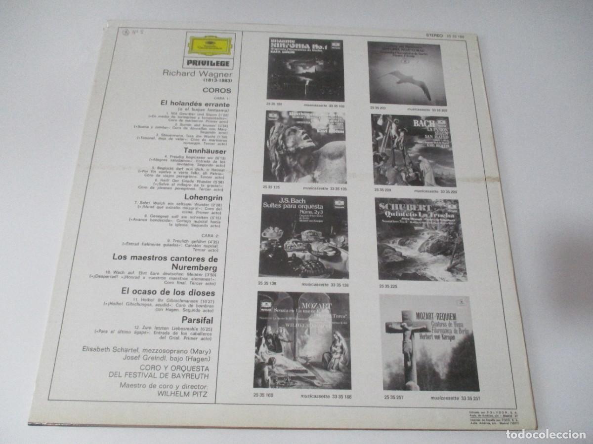 Discos de vinilo: WAGNER Coros c&eacute;lebres DI4186 - Foto 2