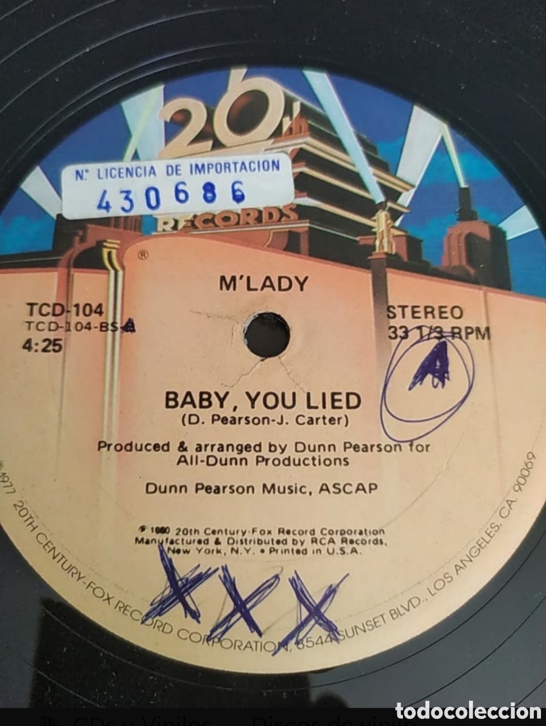 Discos de vinilo: Maxi single MLady. Baby, You Lied - Foto 3