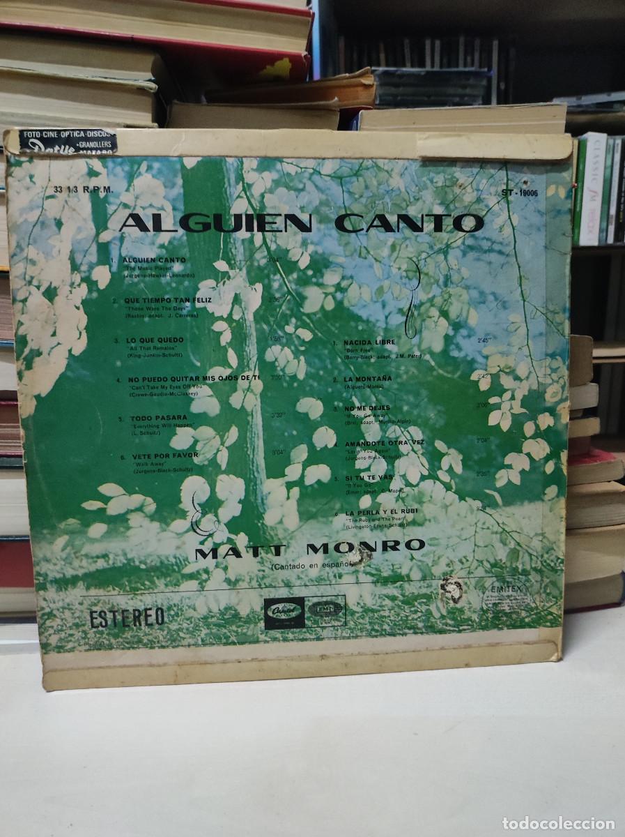 Discos de vinilo: Matt Monro &ndash; Alguien Cant&oacute; - Foto 2
