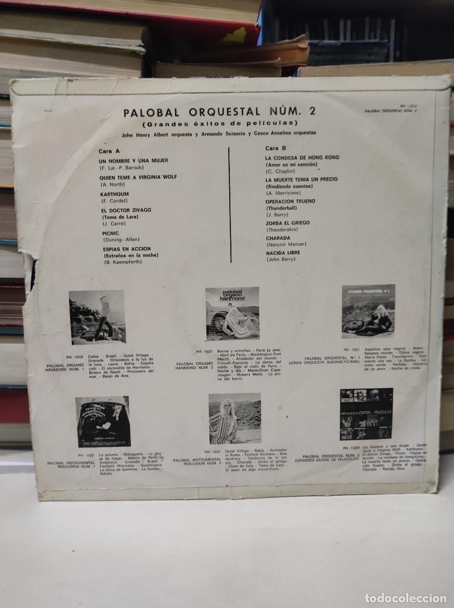 Discos de vinilo: Palobal Orquestal N&ordm; 2 - Grandes &Eacute;xitos de Pel&iacute;culas - Foto 2