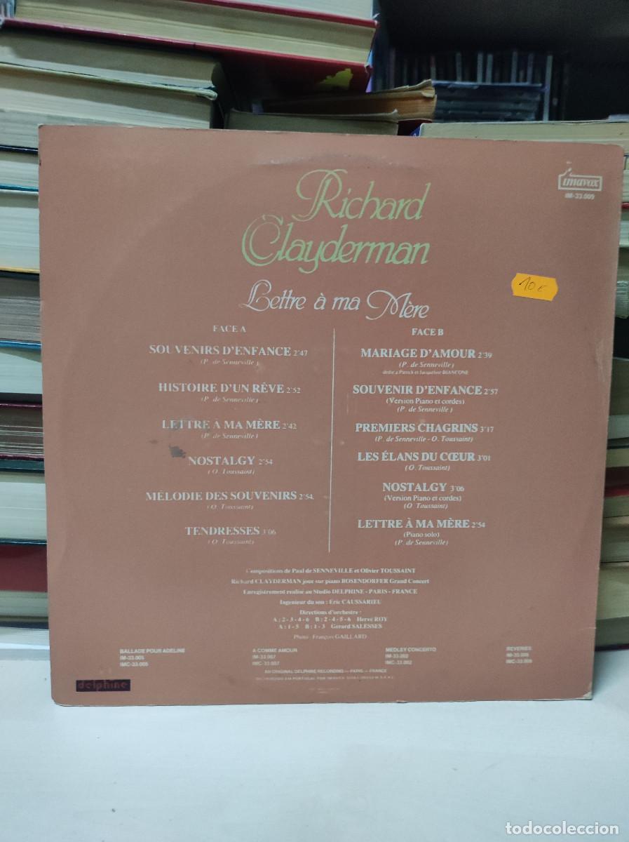 Discos de vinilo: Richard Clayderman &ndash; Lettre &Agrave; Ma M&egrave;re - Foto 2