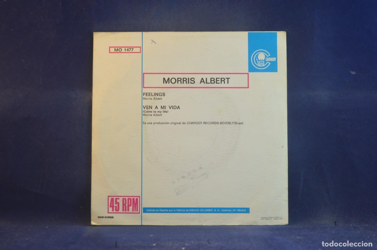 Discos de vinilo: MORRIS ALBERT - FEELINGS (VERSION ORIGINAL) / VEN A MI VIDA - SINGLE - Foto 2