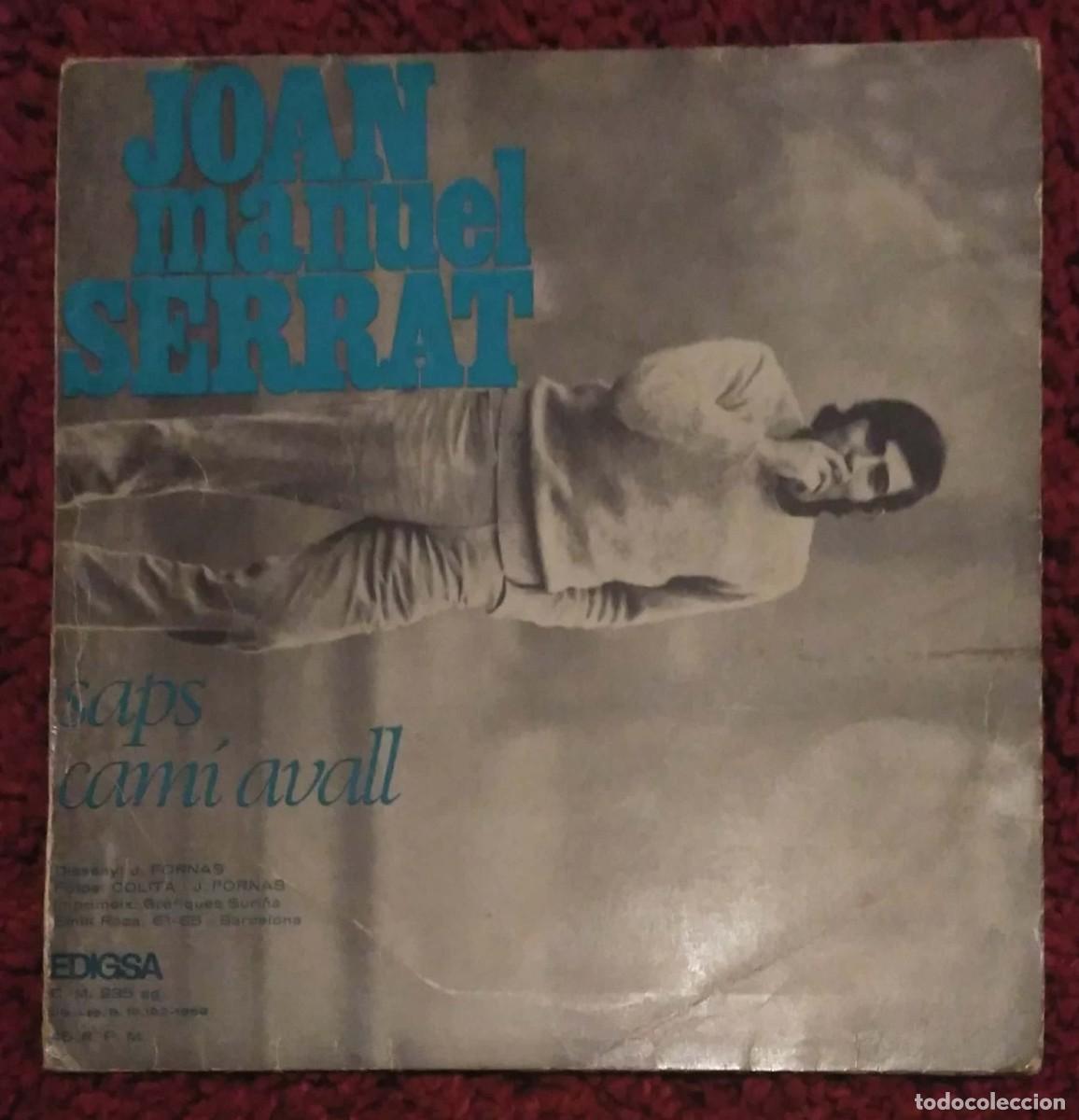Discos de vinilo: JOAN MANUEL SERRAT (SAPS / CAMI AVALL) Single 1969 - Foto 2