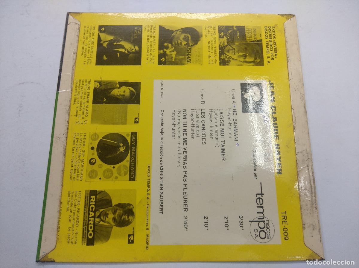Discos de vinilo: JEAN CLAUDE HAYER/HE,BARMAN/SINGLE. - Foto 3