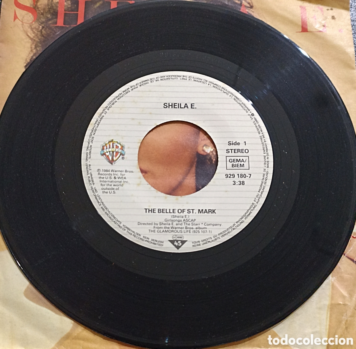 Discos de vinilo: SINGLE SHEILA E. - THE BELLE OF ST. MARK - Foto 3