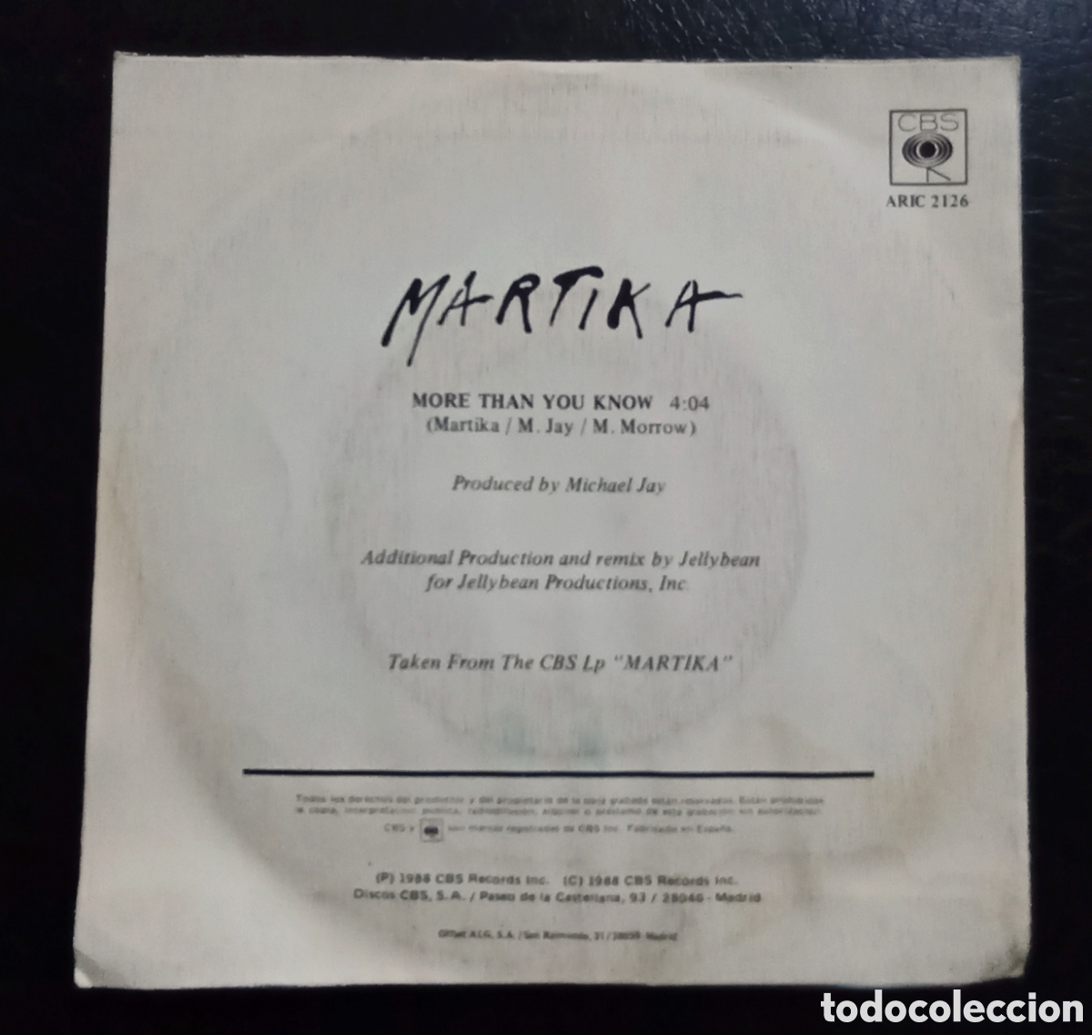 Discos de vinilo: SINGLE MARTIKA - MORE THAN YOU KNOW - Foto 2
