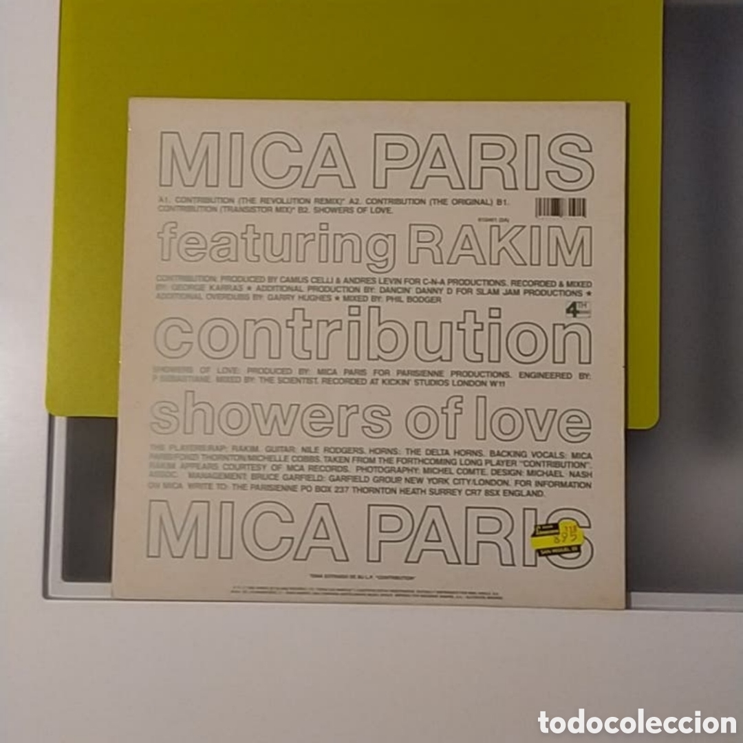 Discos de vinilo: Maxi single Mica Paris Featuring Rakim. Contribution - Foto 2