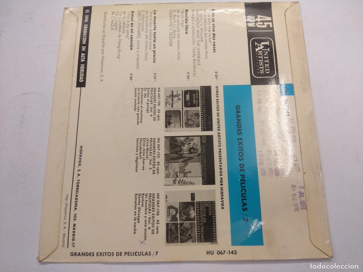 Discos de vinilo: GRANDES EXITOS DE PELICULAS 7/SINGLE. - Foto 3