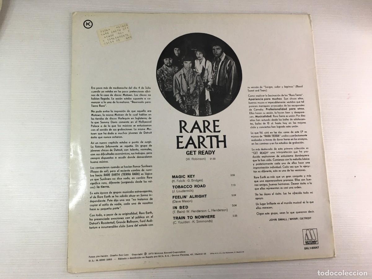 Discos de vinilo: LP RARE EARTH - GET READY - 1983 ESPA&Ntilde;A - Foto 2