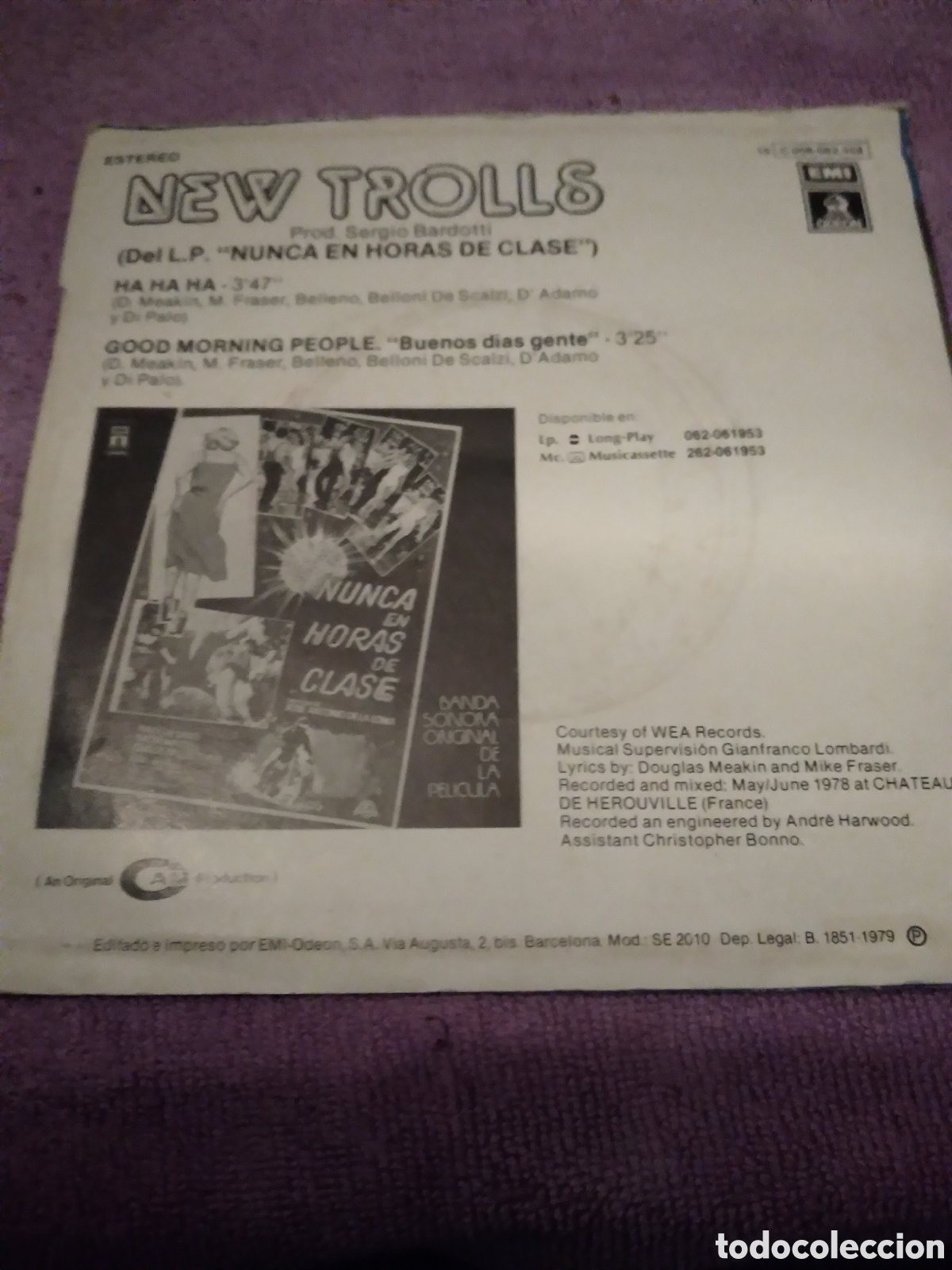 Discos de vinilo: NEW TROLLS-NUNCA EN HORAS DE CLASE-SINGLE VINILO- - Foto 2