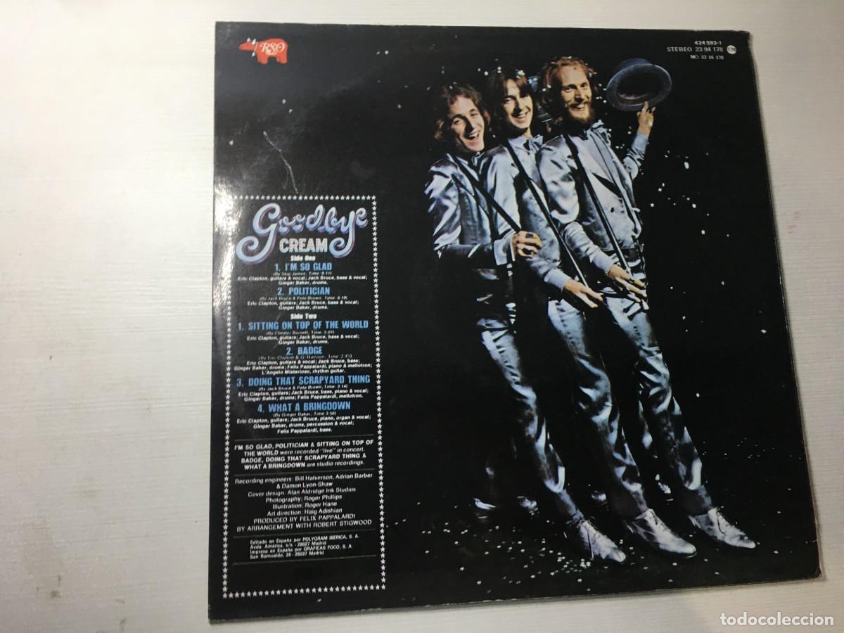 Discos de vinilo: LP CREAM - GOODBYE - 1969 ESPA&Ntilde;A - Foto 2
