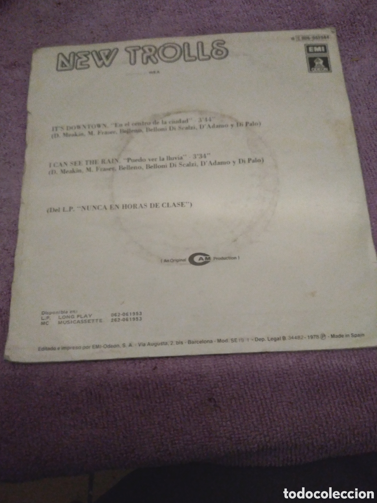 Discos de vinilo: NEW TROLLS-EN EL CENTRO DE LA CIUDAD-SINGLE VINILO- - Foto 2