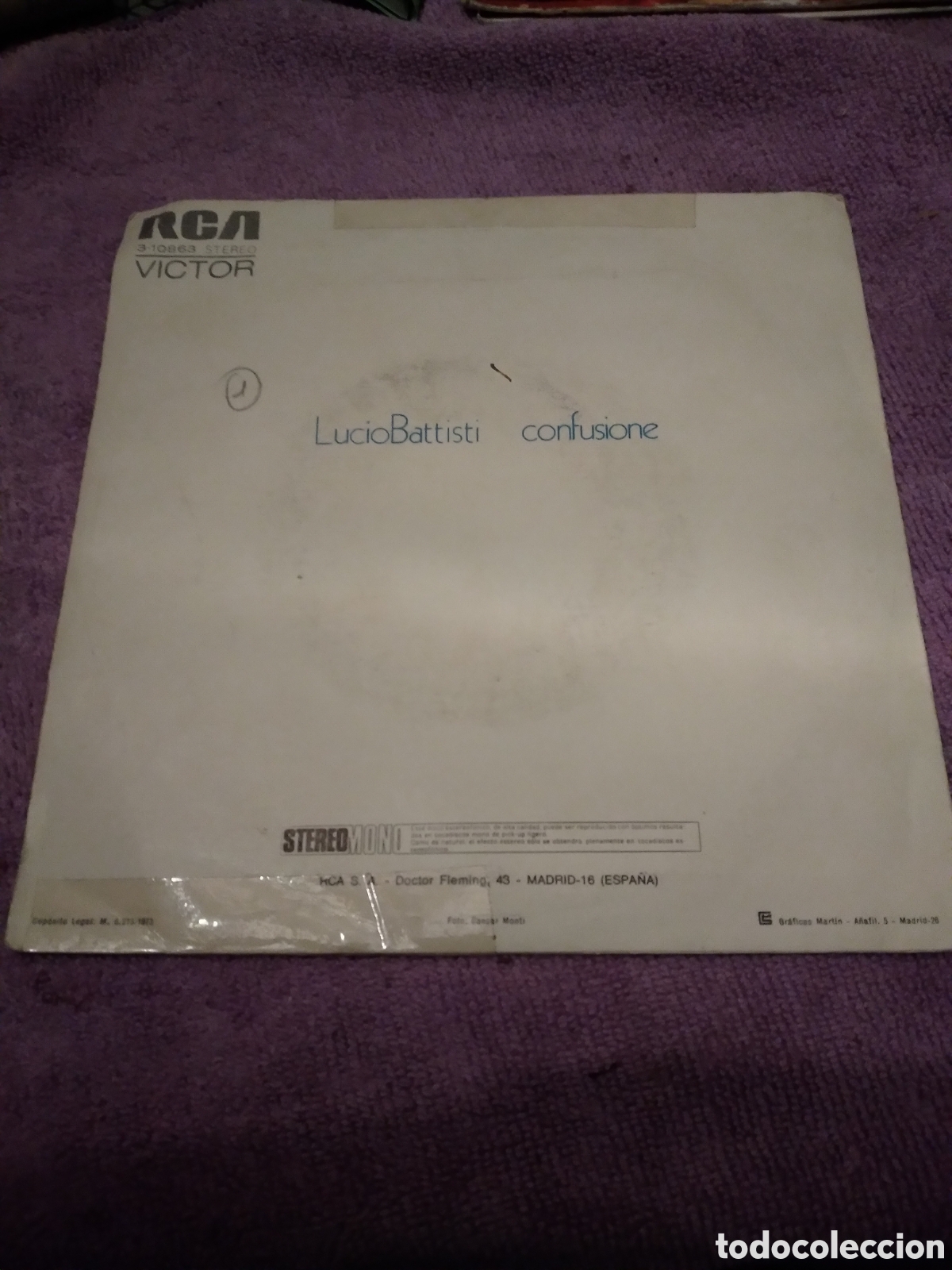 Discos de vinilo: LUCIO BATTISTI-CONFUSIONE-SINGLE VINILO- - Foto 2