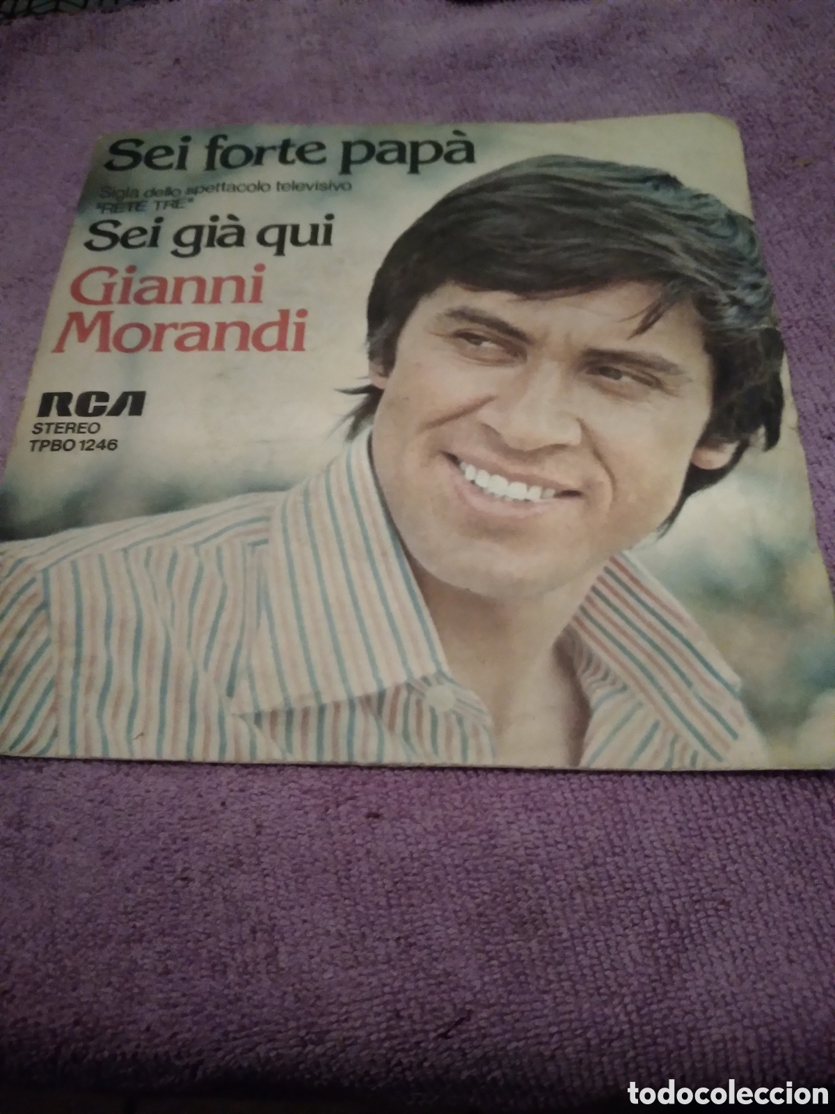 Discos de vinilo: GIANNI MORANDI-SEI FORTE PAPA-SINGLE VINILO- - Foto 1