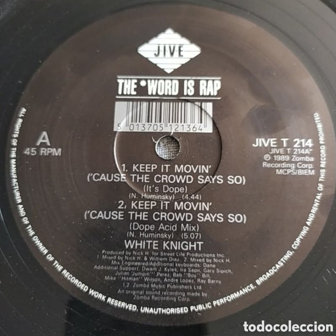 Discos de vinilo: Maxi single White Knight. Keep It Movin - Foto 3