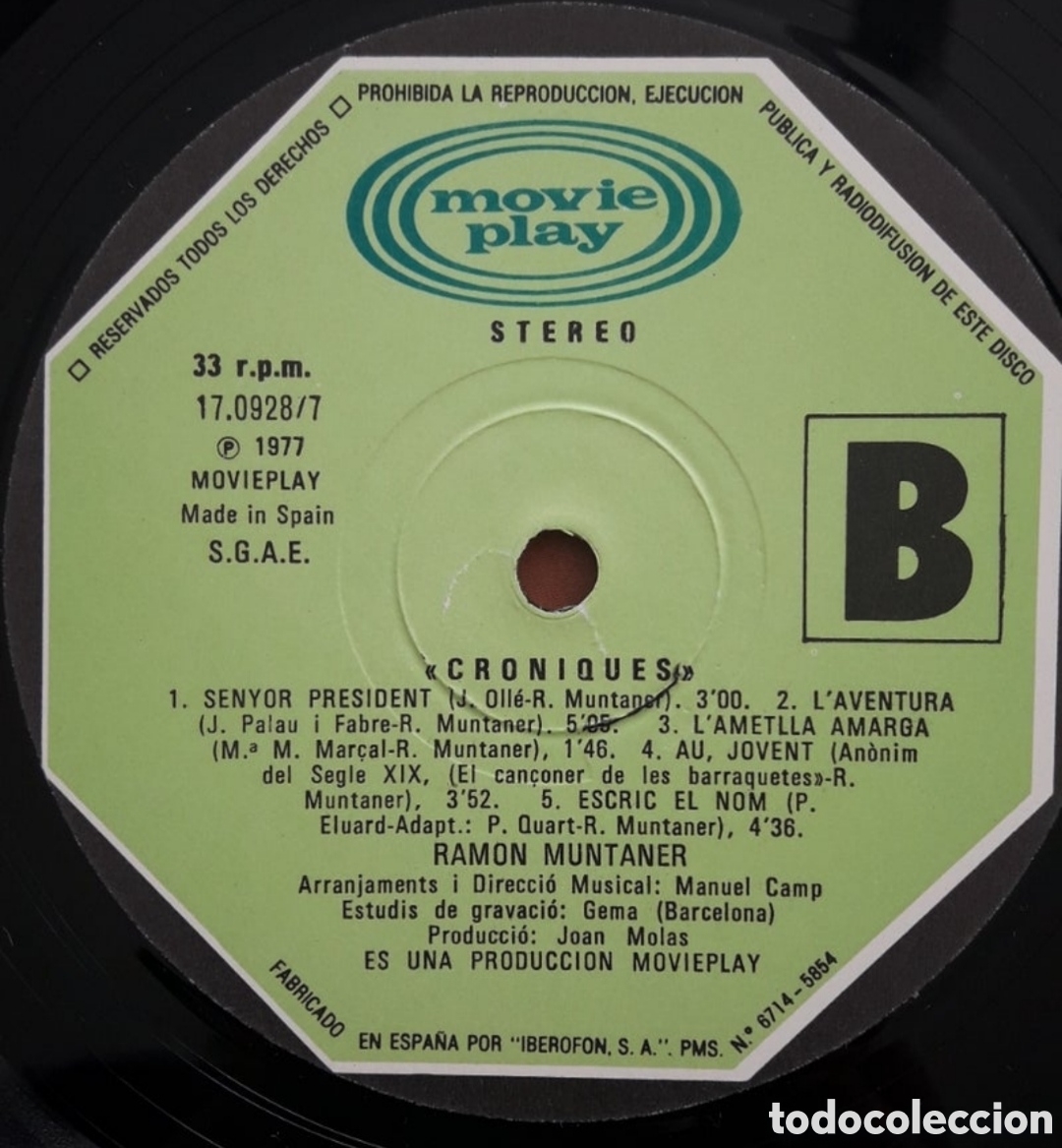 Discos de vinilo: Lp Ram&oacute;n Muntaner. Croniques - Foto 5