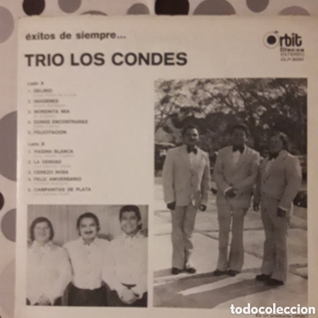 Discos de vinilo: Lp Trio Los Condes. &Eacute;xitos de siempre. Edici&oacute;n Mexico - Foto 2