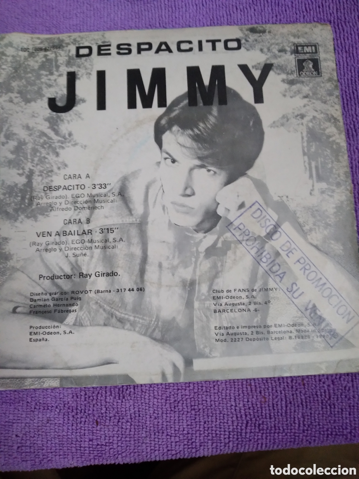 Discos de vinilo: JIMMY-DESPACITO-SINGLE VINILO- - Foto 2