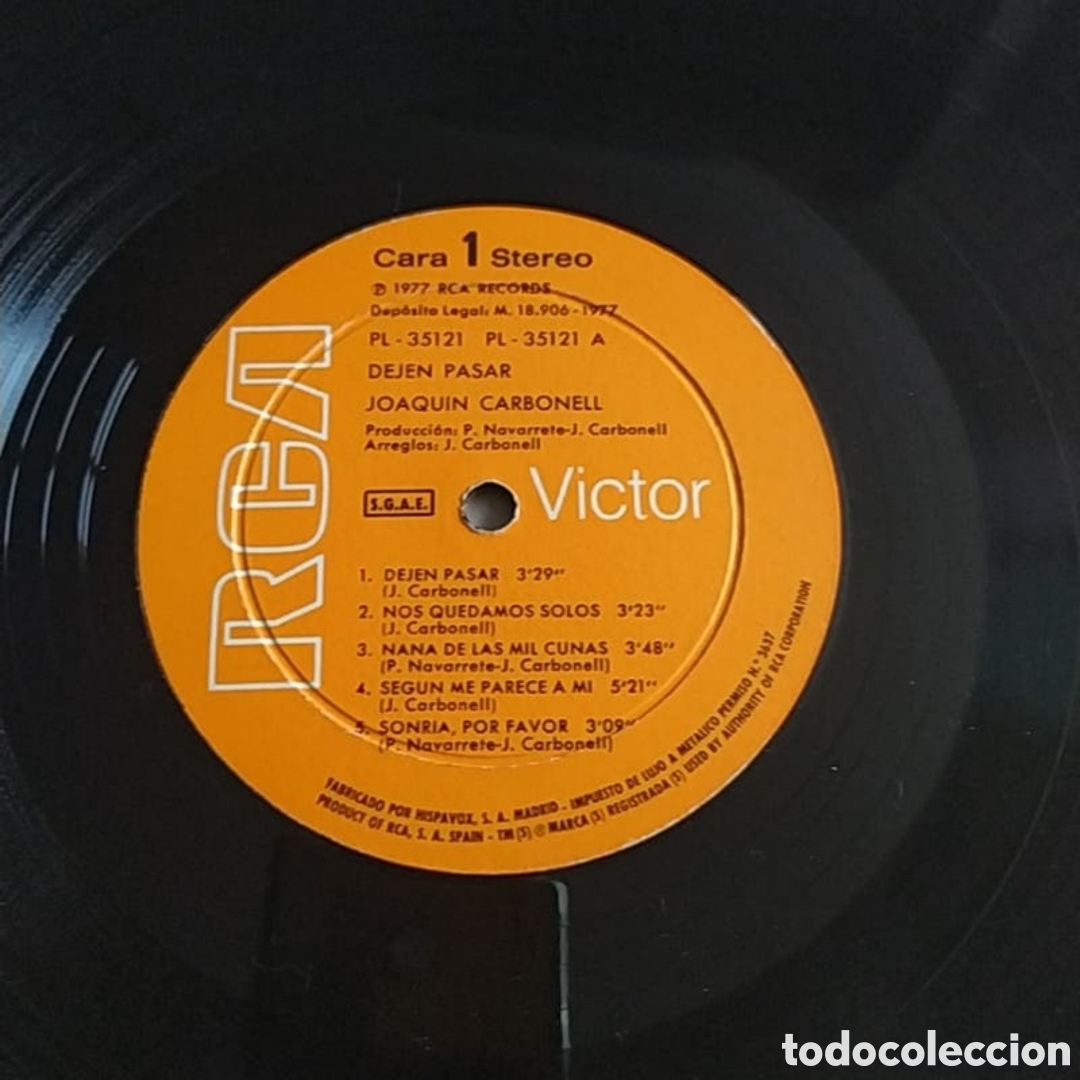 Discos de vinilo: Lp Joaqu&iacute;n Carbonell. Dejen pasar - Foto 3