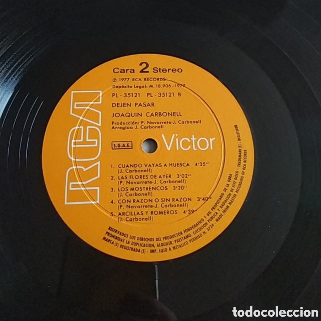 Discos de vinilo: Lp Joaqu&iacute;n Carbonell. Dejen pasar - Foto 4