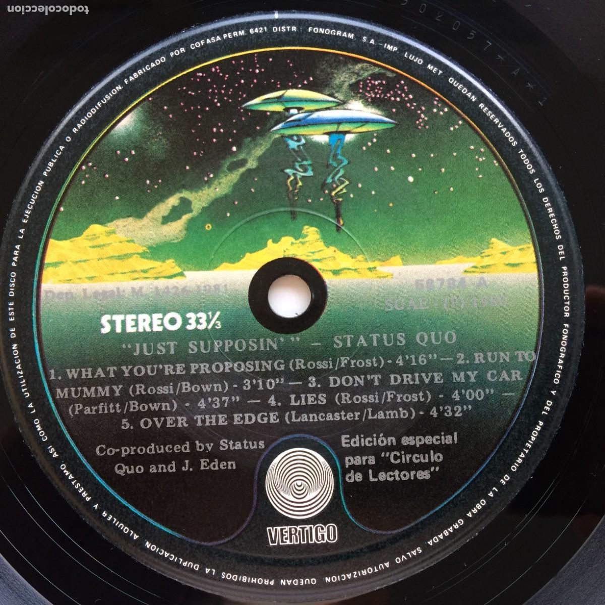 Discos de vinilo: Status Quo &lrm;&ndash; Just Supposin... , Spain 1981 Vertigo - Foto 3