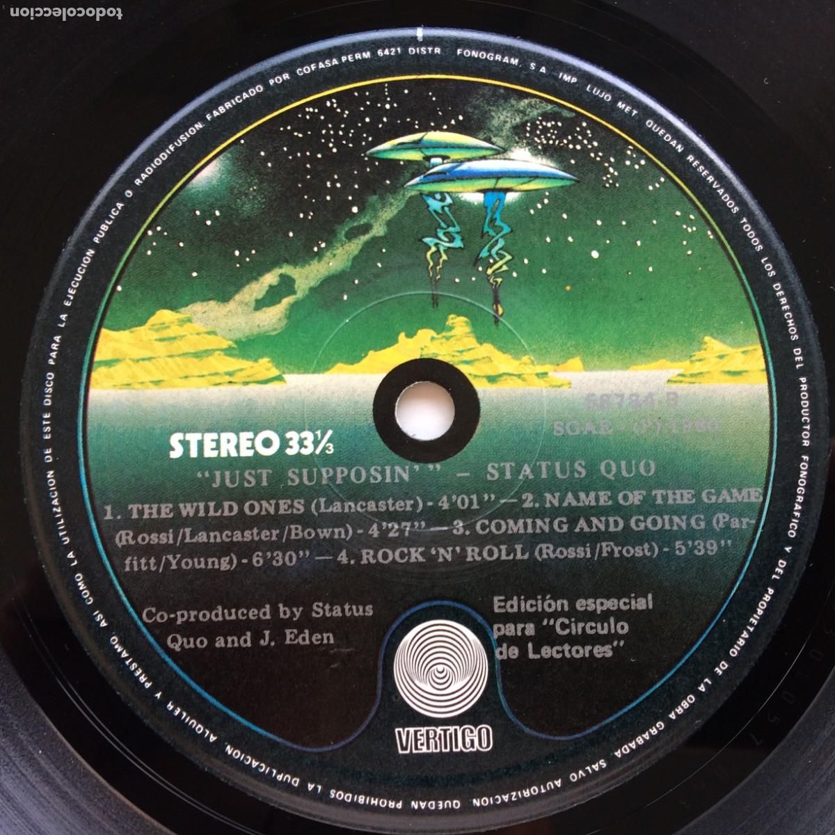 Discos de vinilo: Status Quo &lrm;&ndash; Just Supposin... , Spain 1981 Vertigo - Foto 4