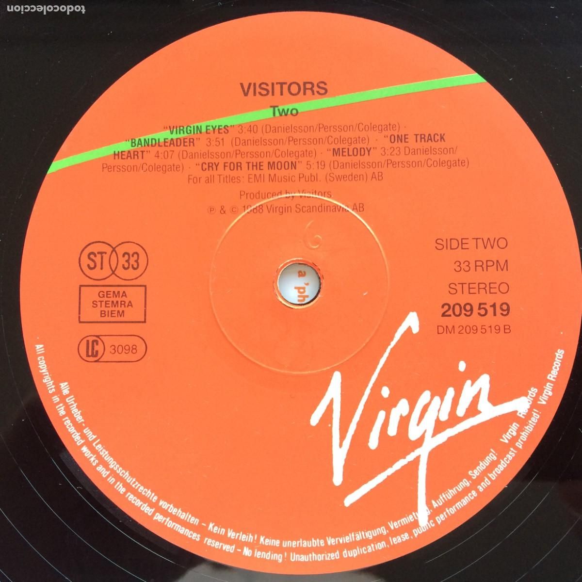 Discos de vinilo: Visitors &lrm;&ndash; Two , Europe 1988 Virgin - Foto 5