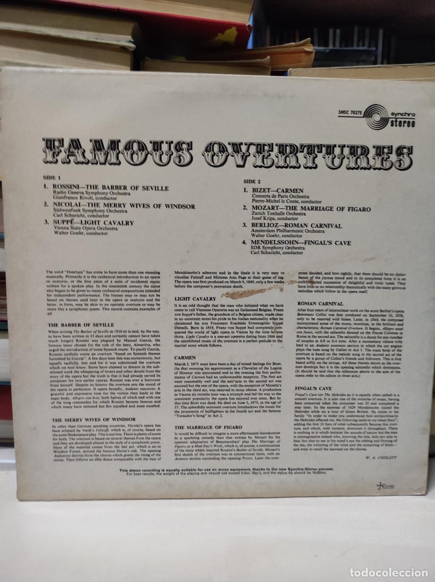 Discos de vinilo: FAMOUS OVERTURES ROSSINI - Foto 2