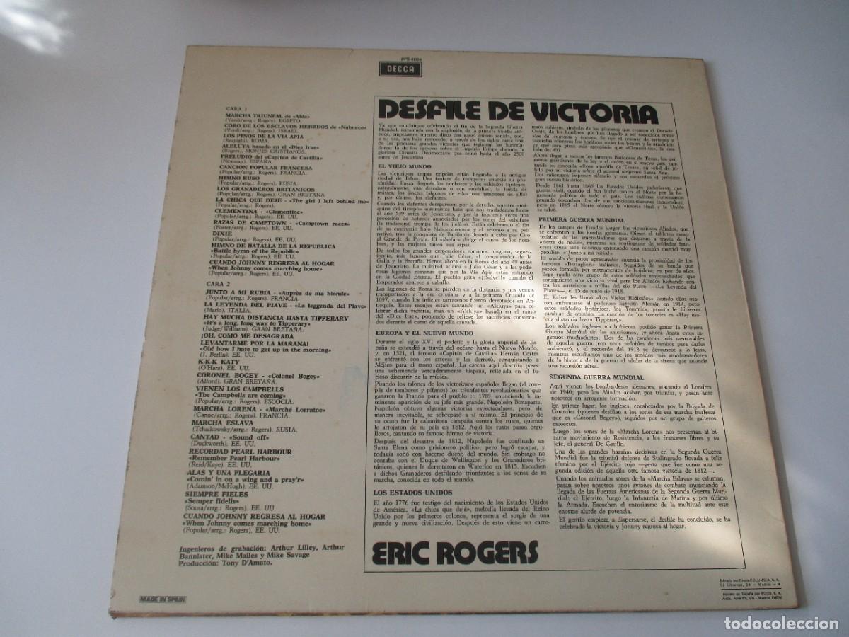 Discos de vinilo: ERIC ROGERS Desfile de victoria DI4215 - Foto 2