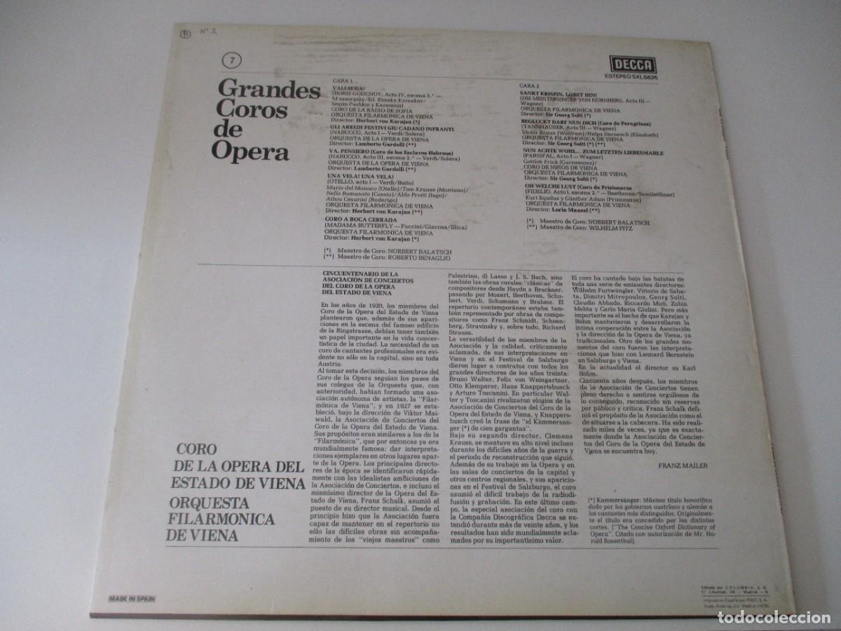 Discos de vinilo: GRANDES COROS DE &Oacute;PERA DI4238 - Foto 2
