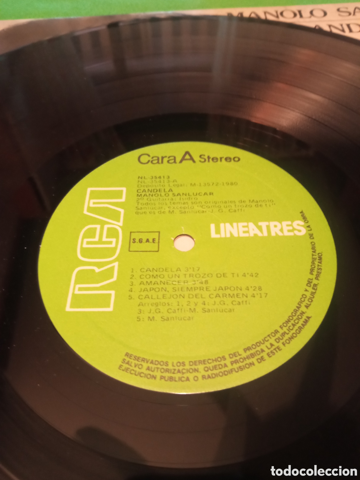 Discos de vinilo: Manolo Sanl&uacute;car - Candela - Foto 3
