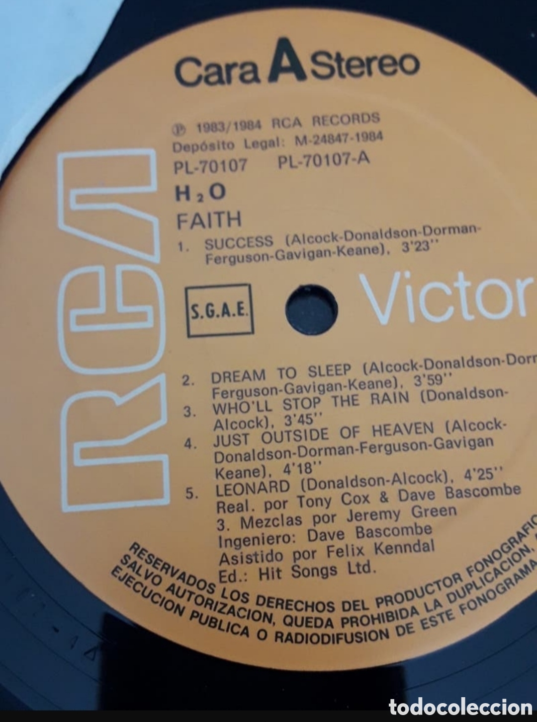 Discos de vinilo: Lp H2O. Faith. SIN USAR - Foto 3
