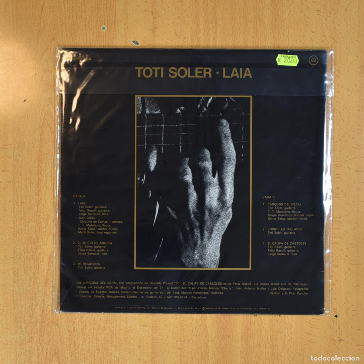 Discos de vinilo: TOTI SOLER - LAIA - PROMO LP - Foto 2