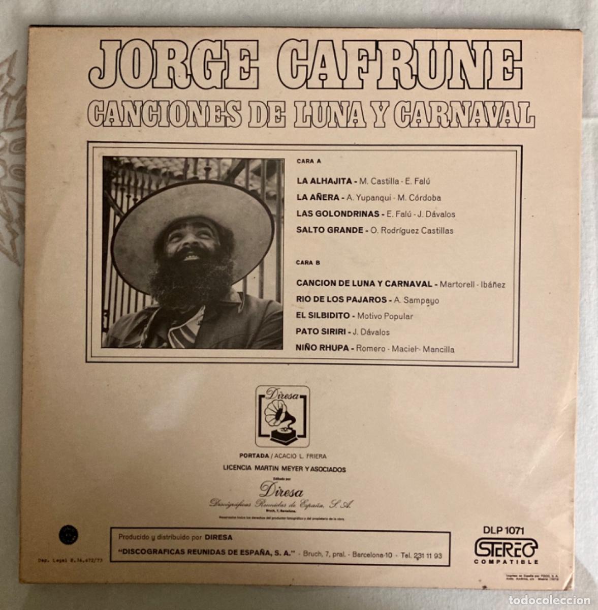Discos de vinilo: Jorge Cafrune - Canciones de luna y carnaval - Foto 2