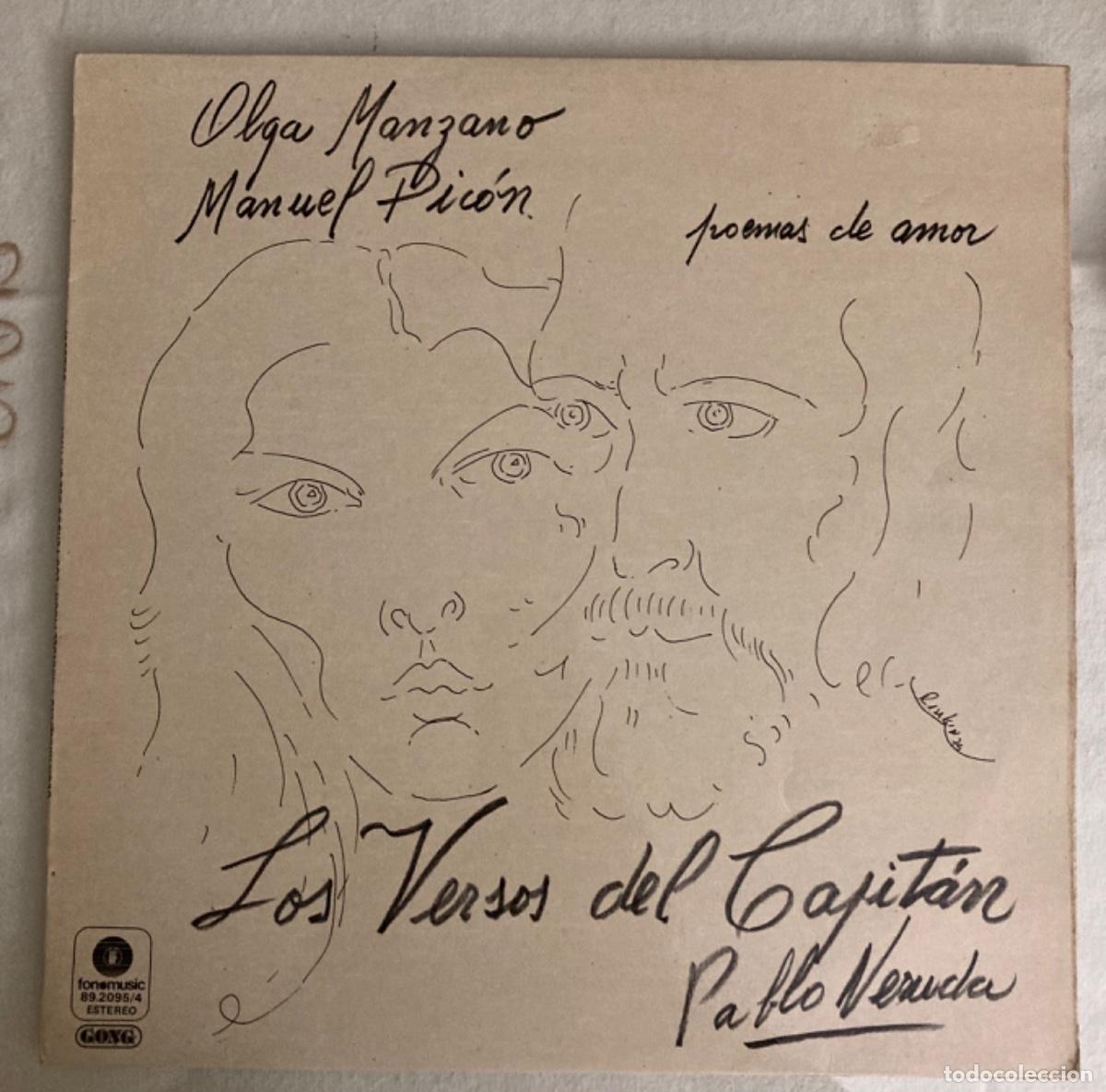 Discos de vinilo: Olga Manzano y Manuel Pic&oacute;n - Los versos del capit&aacute;n - Foto 1