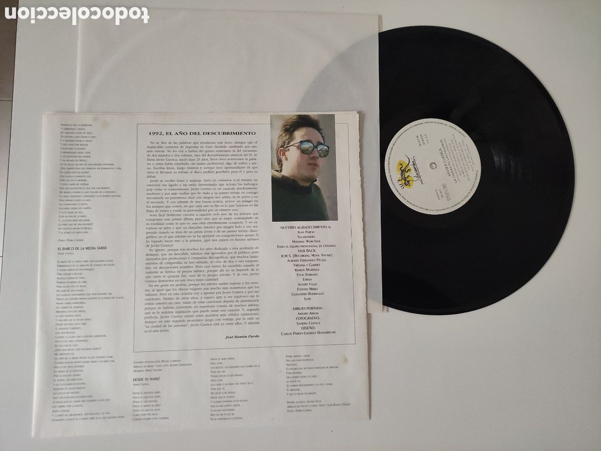 Discos de vinilo: Javier Cuenca &ndash; La Ciudad De Las Palomas - Salamandra &ndash; SD-311 - 1992 - Foto 3