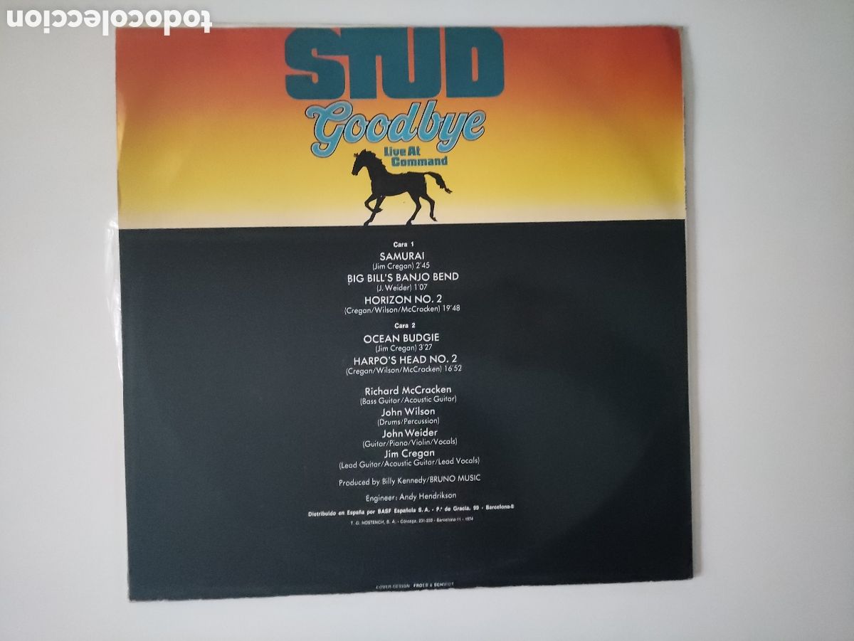Discos de vinilo: Stud &ndash; Goodbye (Live At Command) - BASF &ndash; 30 53 254 - 1974 - Foto 2