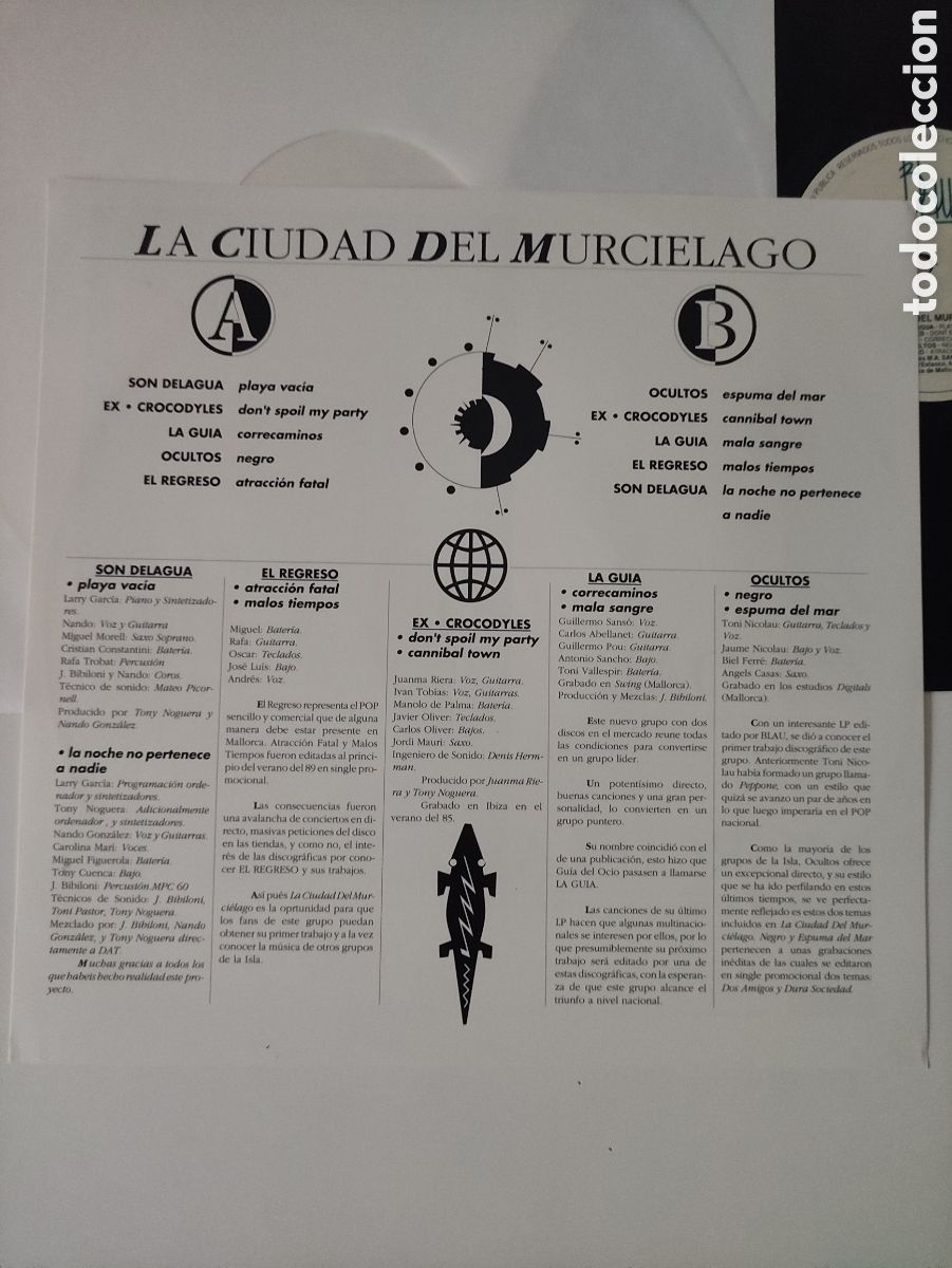 Discos de vinilo: Various &ndash; La Ciudad Del Murci&eacute;lago - Blau &ndash; A.052 - 1989 - Foto 5