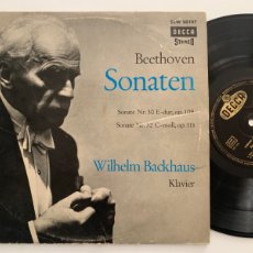 Discos de vinilo: LP 10'' BEETHOVEN WILHELM BACKHAUS SONATEN (NR. 30 E-DUR, OP. 109 / NR. 32 C-MOLL, OP. 111) DE 1962. Lote 368351991