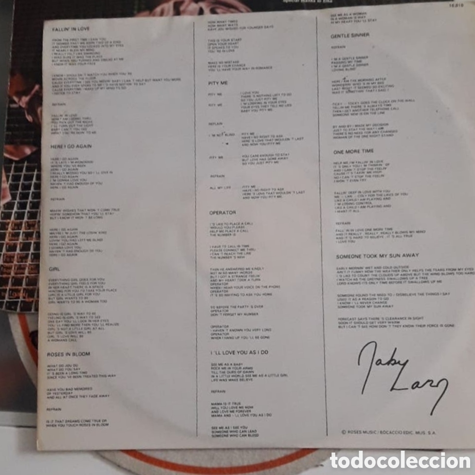 Discos de vinilo: Lp Gaby Lang. Fallin in love with - Foto 3
