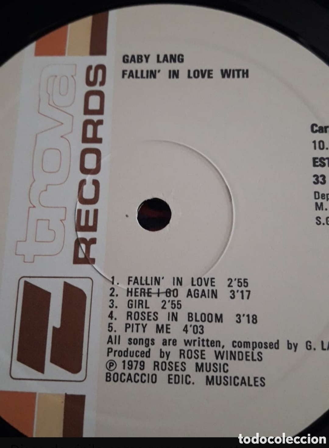Discos de vinilo: Lp Gaby Lang. Fallin in love with - Foto 4