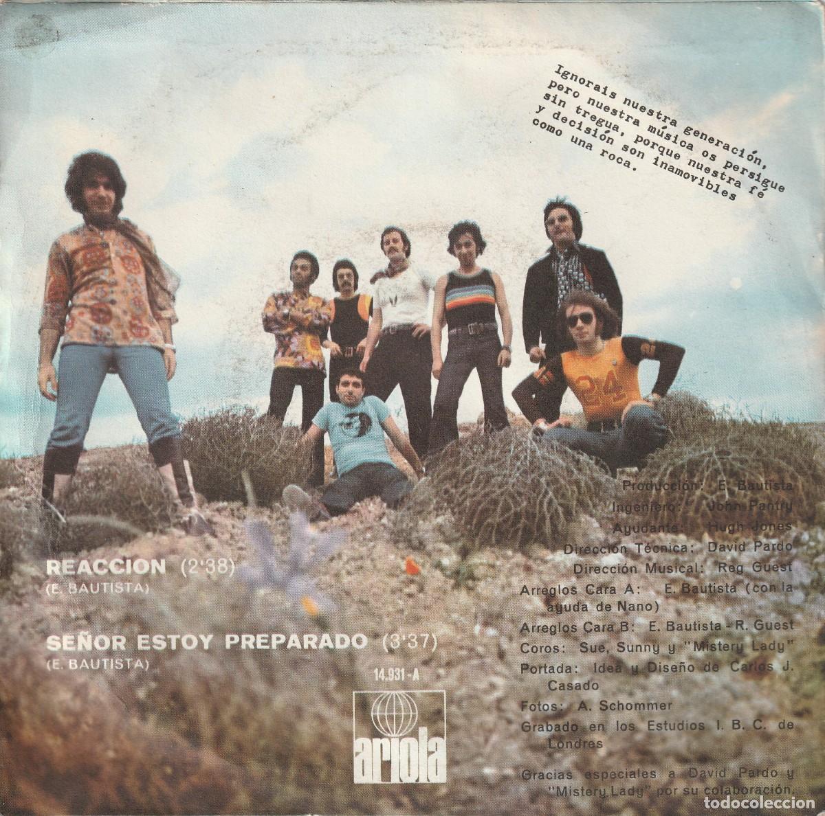 Discos de vinilo: CANARIOS - REACCION!! (SINGLE ARIOLA 1971) - Foto 2