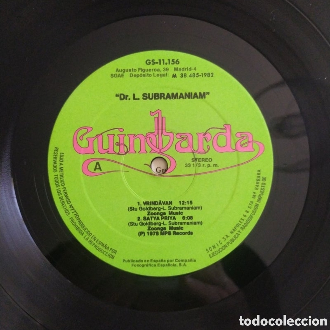 Discos de vinilo: Lp Dr. L. Subramaniam. Subramaniam - Foto 3