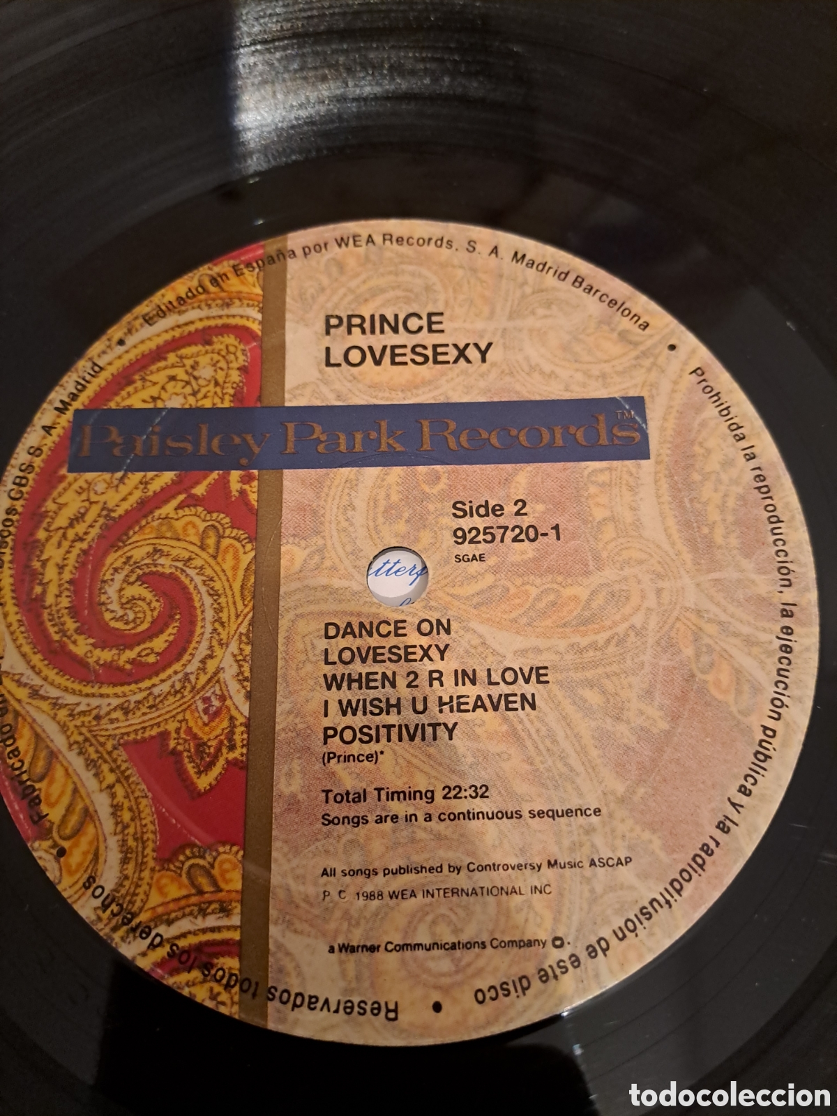 Discos de vinilo: *Prince&nbsp;&ndash;&nbsp;Lovesexy. LA.4 - Foto 4
